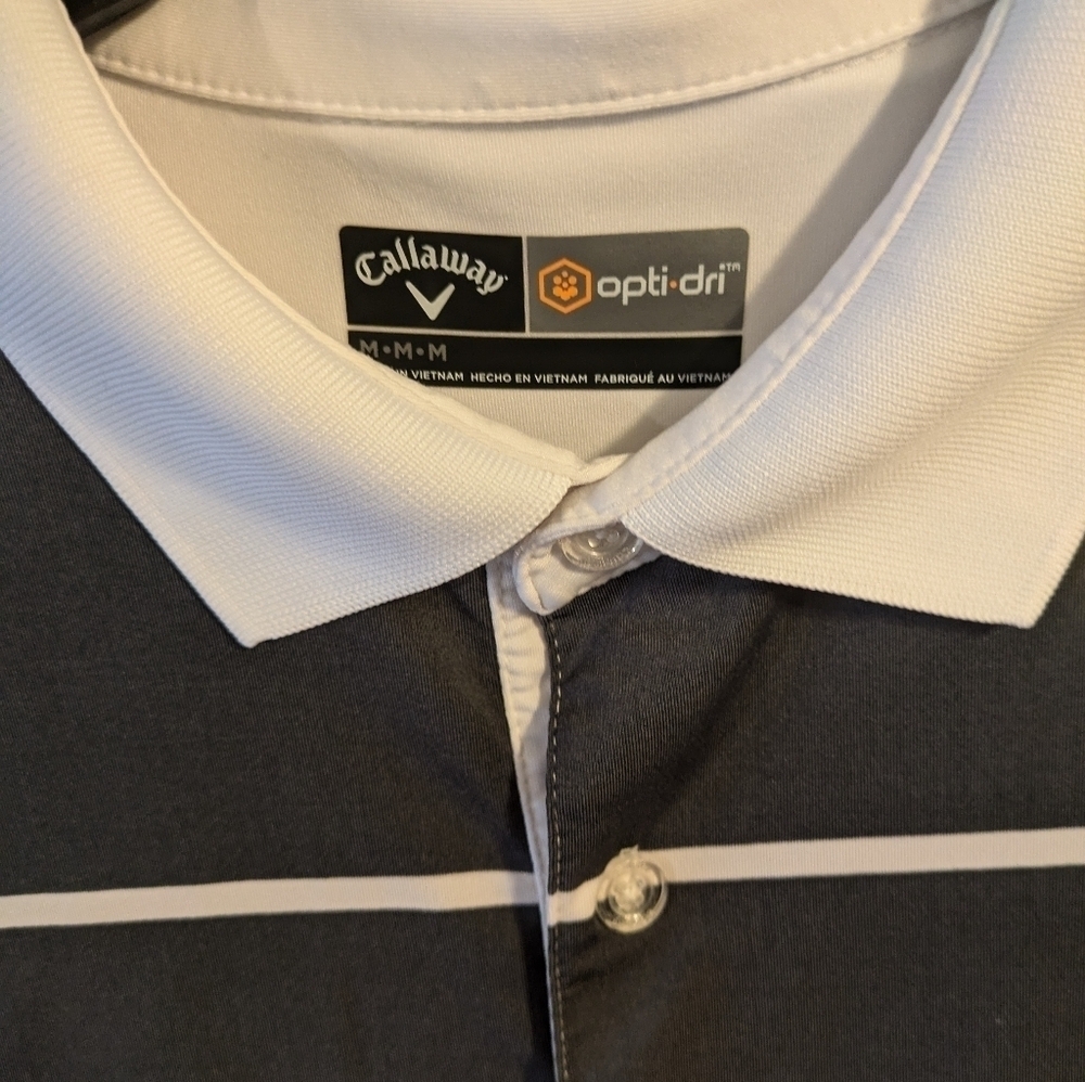 Callaway Golf Polo Shirt Mens medium Opti-Dri Soft Touch Stretch - Picture 2 of 3